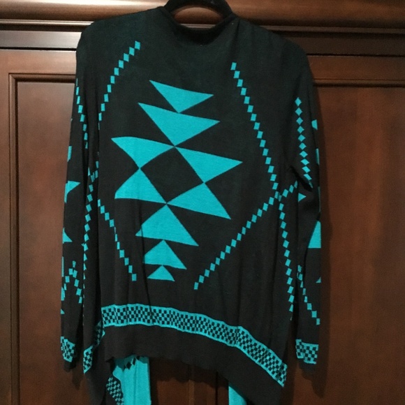 Black and turquoise Aztec Cardigan - Picture 2 of 2